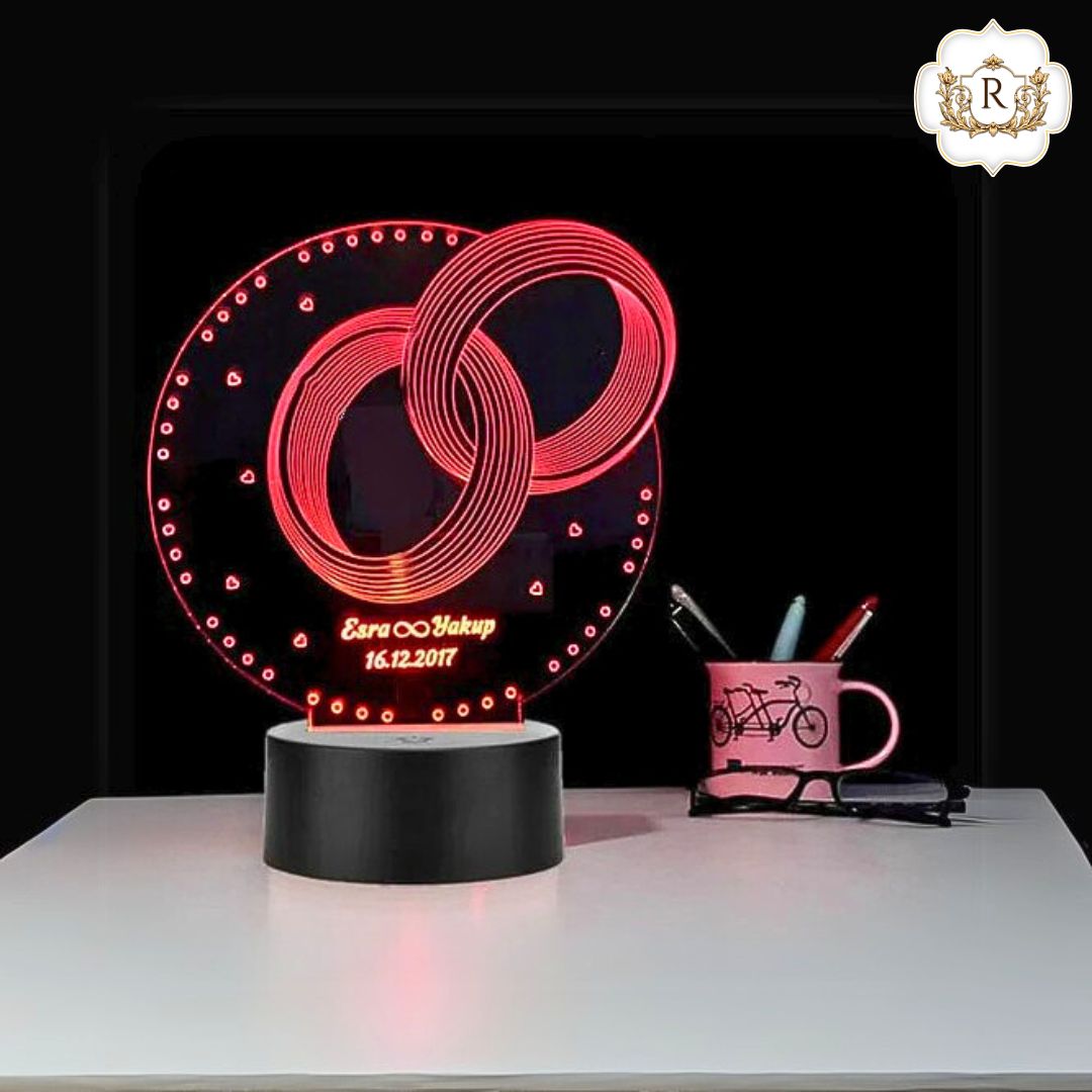 Rings Round Customised 3D illusion Lamp