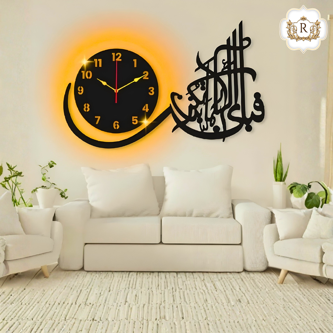 Fabiayi Ala irabikoma tuqazeeban wall clock with light