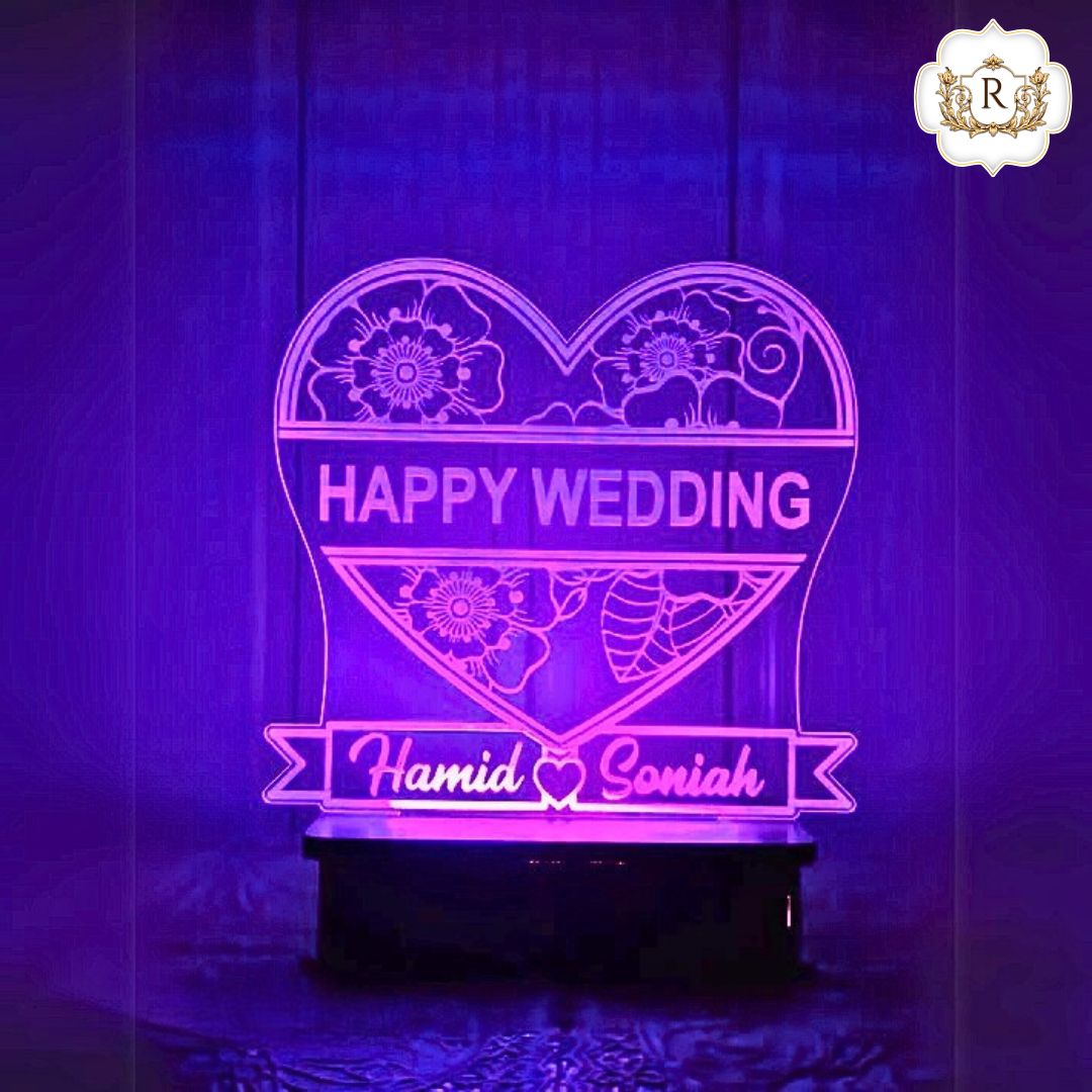 Happy Wedding Customised illusion Lamp