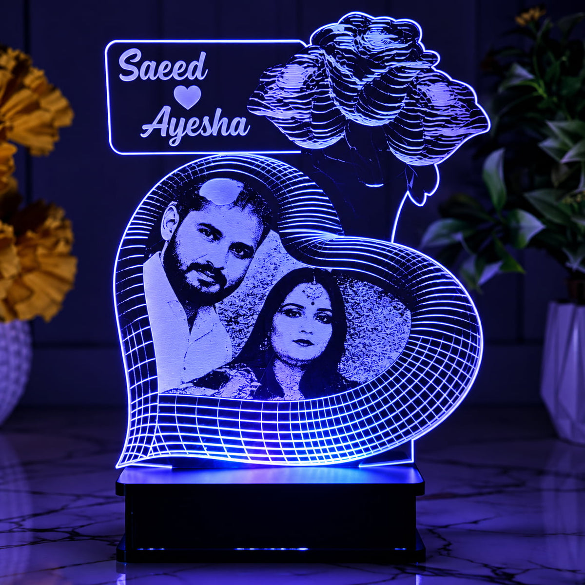 Couple Heart 3D Customized Photo Lamp