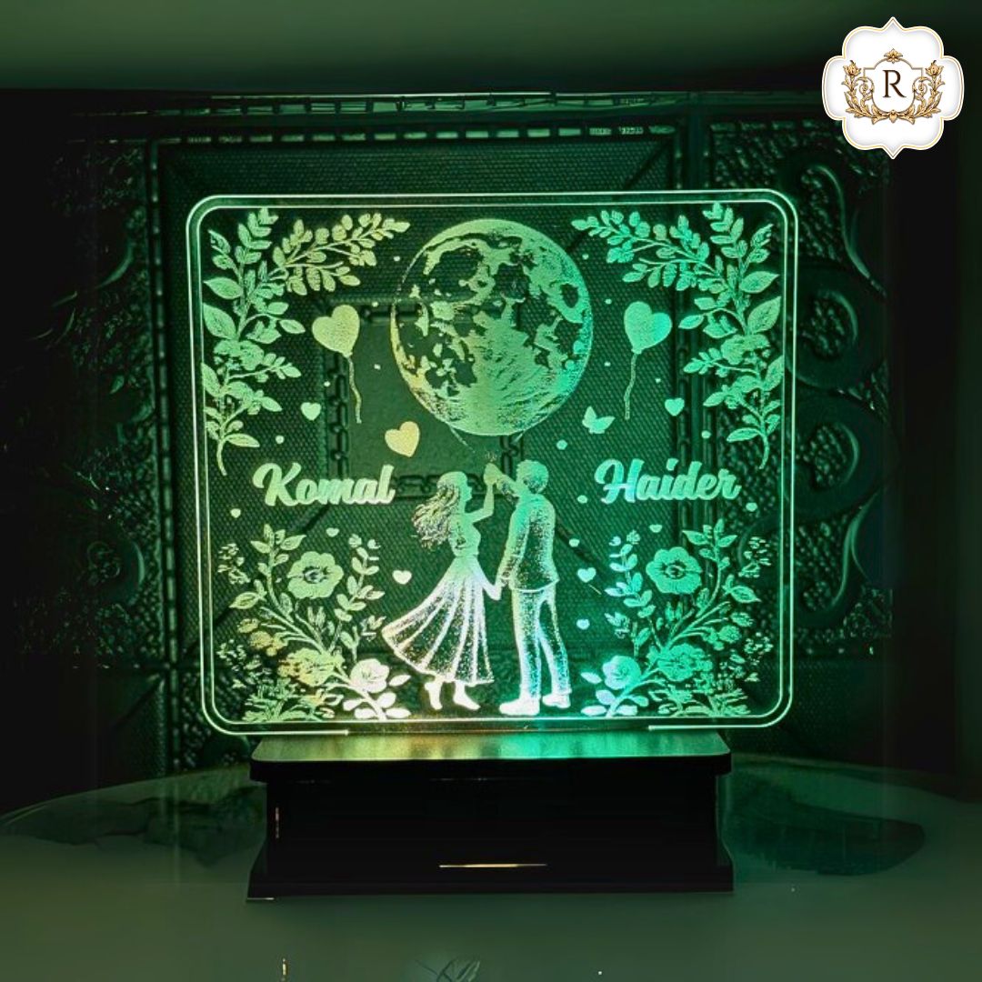 Moon Couple Customised Illusion Lamp