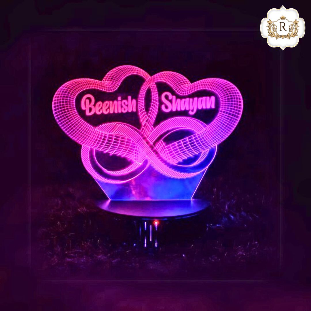 Infinity Heart Customised 3D illusion Lamp