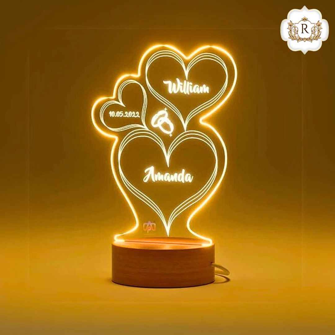 2 Rings Customised 3D illusion Lamp