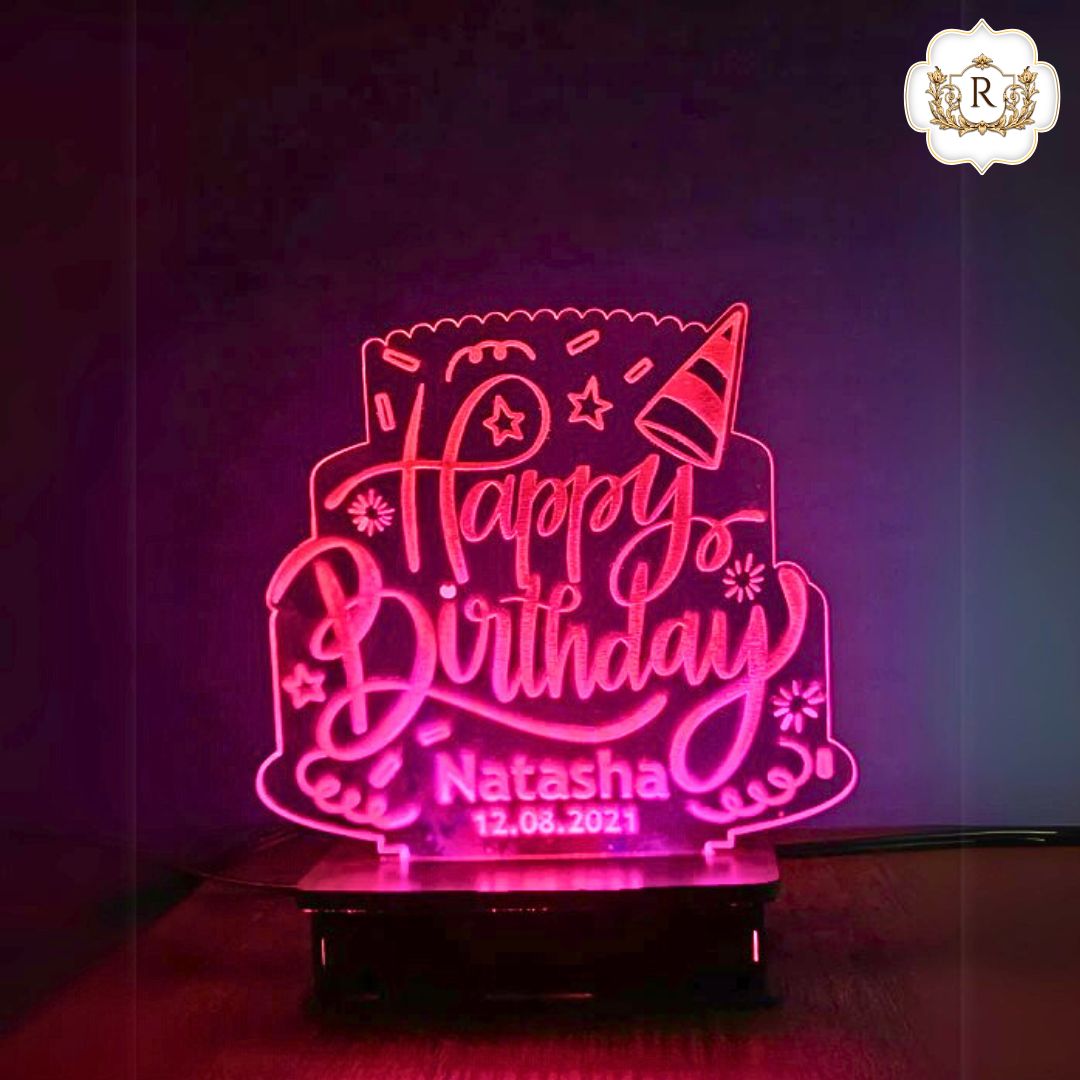 3D Birthday Cake Customised Illusion Lamp