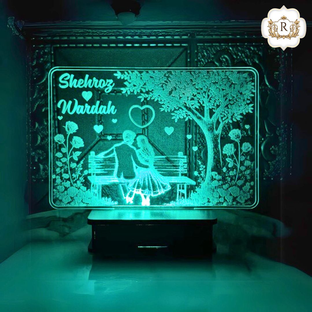 Couple in Park Customised Illusion Lamp